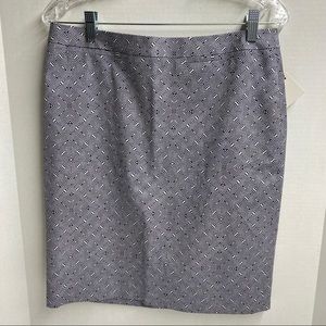 Halogen Nordstrom Skirt Gray & Navy Size 10 New With Tags 97% Cotton 3% Spandex